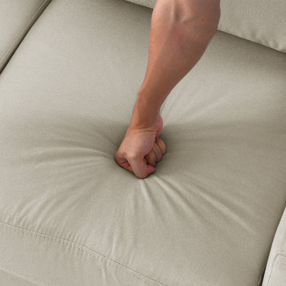 Divano componibile imbottito con pouf