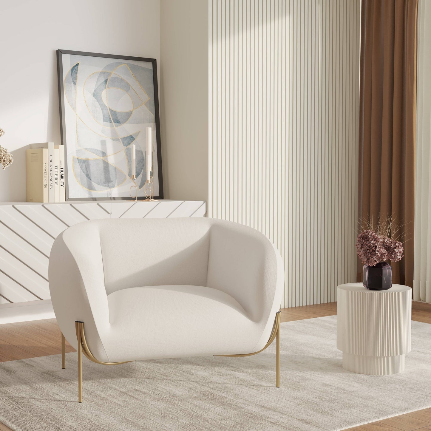 Divano monoposto imbottito in velluto Zuno di LeisureMod - Comoda poltrona decorativa per ufficio, soggiorno e camera da letto