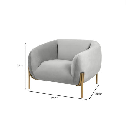 Divano monoposto imbottito in velluto Zuno di LeisureMod - Comoda poltrona decorativa per ufficio, soggiorno e camera da letto