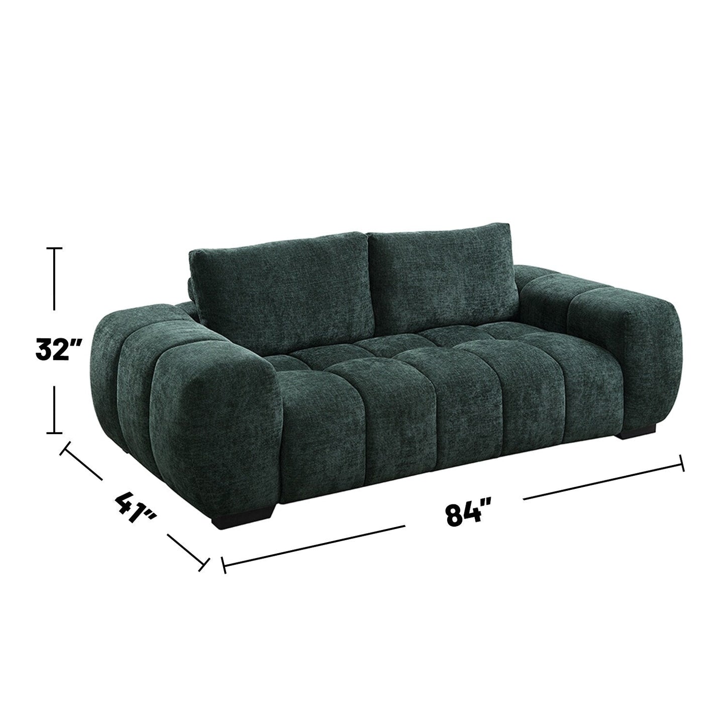 Divano imbottito con schienale con cuscino rimovibile in verde