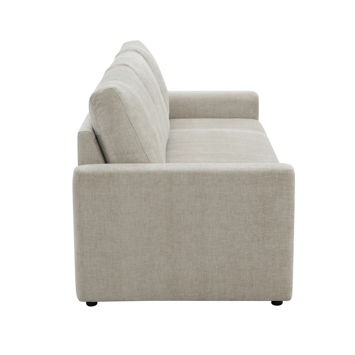 Divano imbottito con letto estraibile in beige