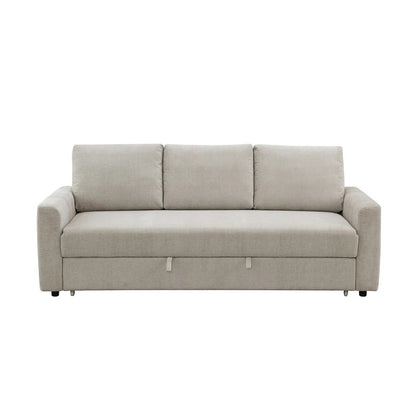 Divano imbottito con letto estraibile in beige