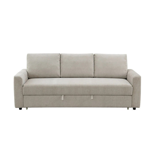 Divano imbottito con letto estraibile in beige