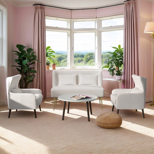 Divano a due posti imbottito in velluto trapuntato con cuscino spesso in metallo