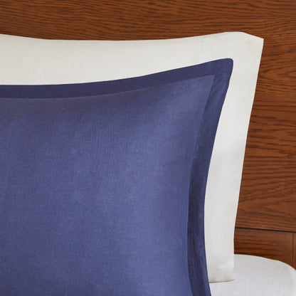 Set copripiumino in cotone verde/blu navy Aaron Shark di Urban Habitat Kids