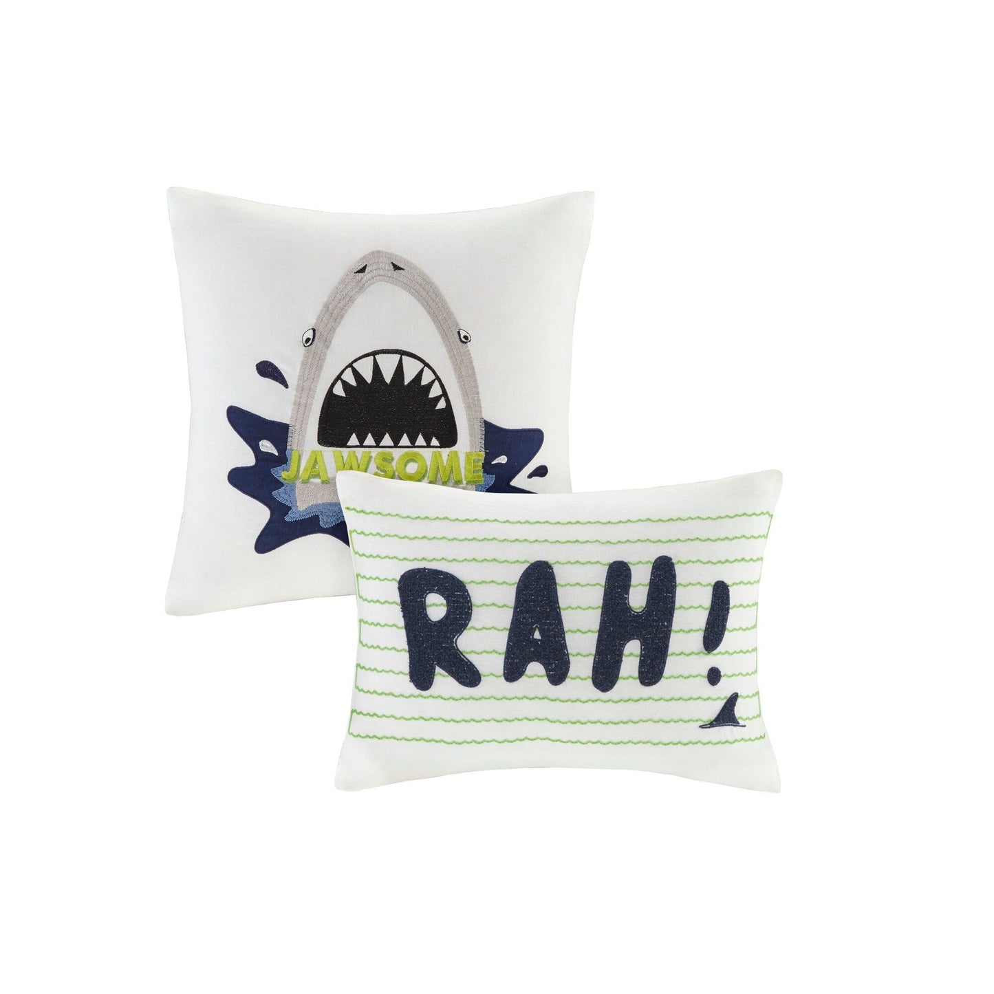 Set copripiumino in cotone verde/blu navy Aaron Shark di Urban Habitat Kids
