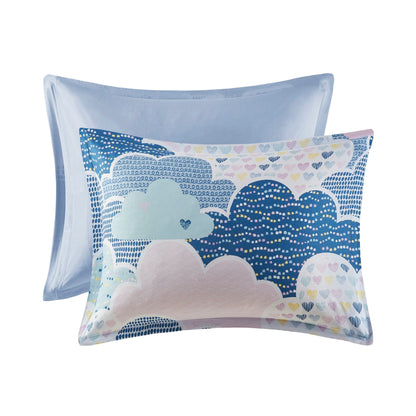 Set copripiumino 5 pezzi in cotone blu Bliss per bambini di Intelligent Design