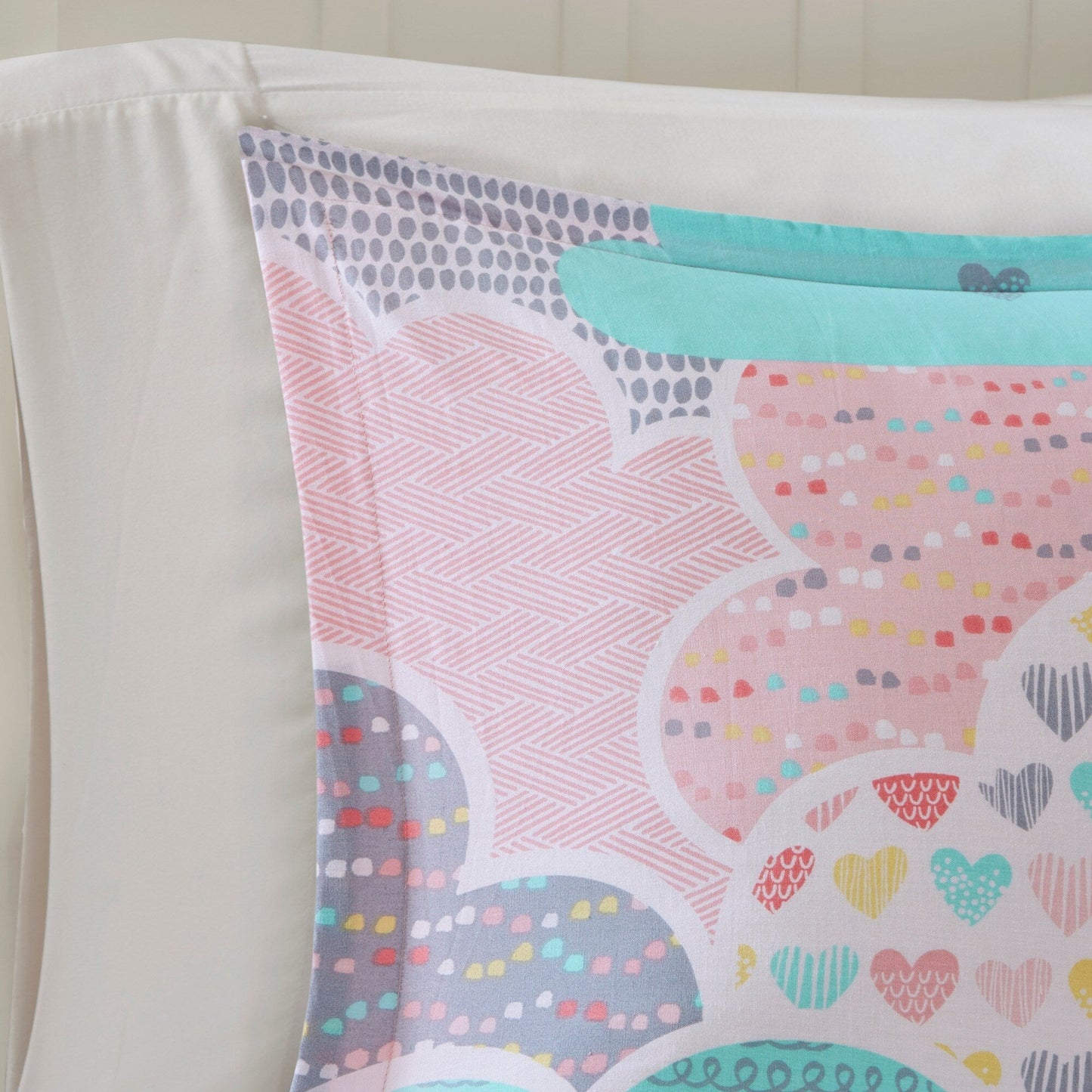 Set copripiumino 5 pezzi stampato in cotone rosa "Bliss" di Intelligent Design Kids