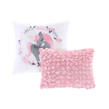 Set trapunta reversibile in cotone rosa con cuscini per bambini Bliss di Intelligent Design