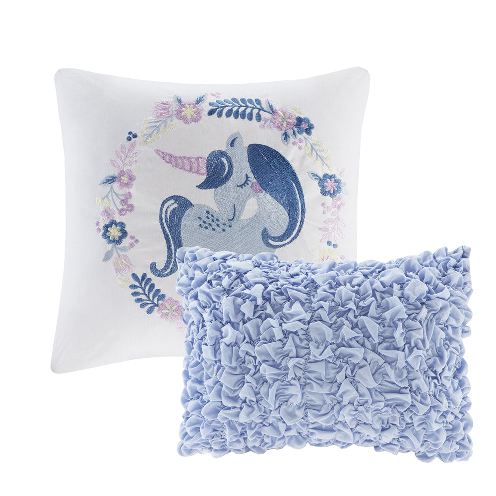Set copripiumino 5 pezzi in cotone blu Bliss per bambini di Intelligent Design