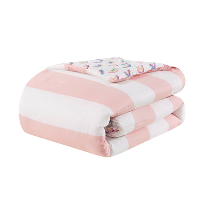 Set copripiumino reversibile a righe Dakota Cotton Cabana di Intelligent Design Kids