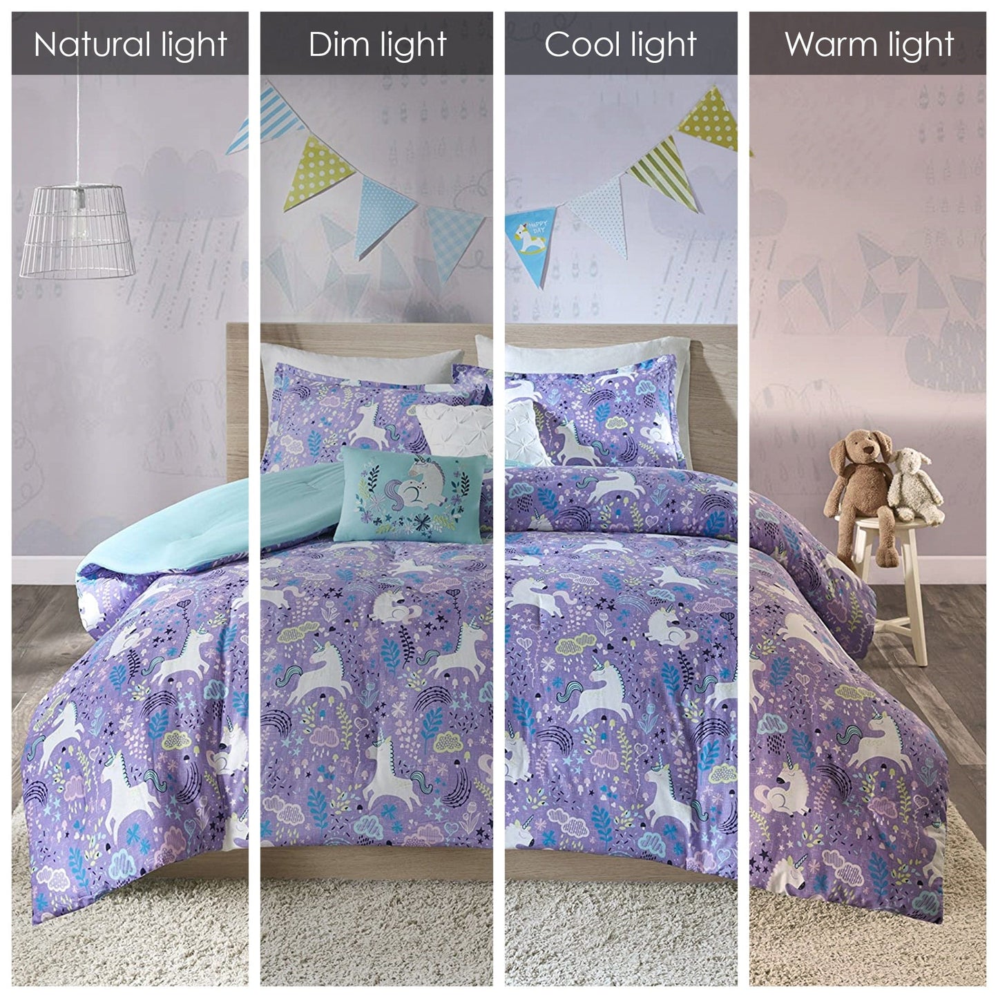 Set di piumoni in cotone con unicorno Ella di Intelligent Design Kids