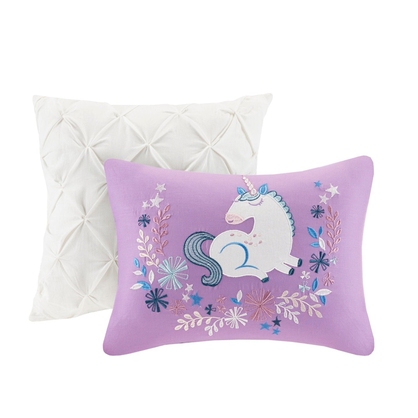 Set trapunta reversibile in cotone con cuscini Ella Unicorn di Intelligent Design Kids