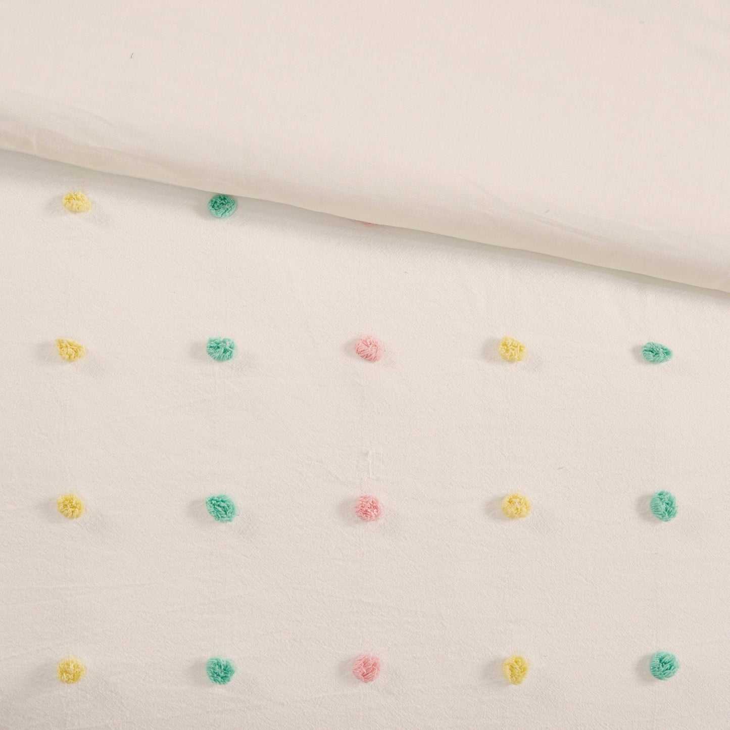 Set copripiumino con pompon in jacquard di cotone Ensley per bambini di Intelligent Design