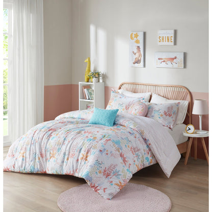 Set copripiumino reversibile in cotone con animali del bosco Kinsley Blush di Intelligent Design Kids