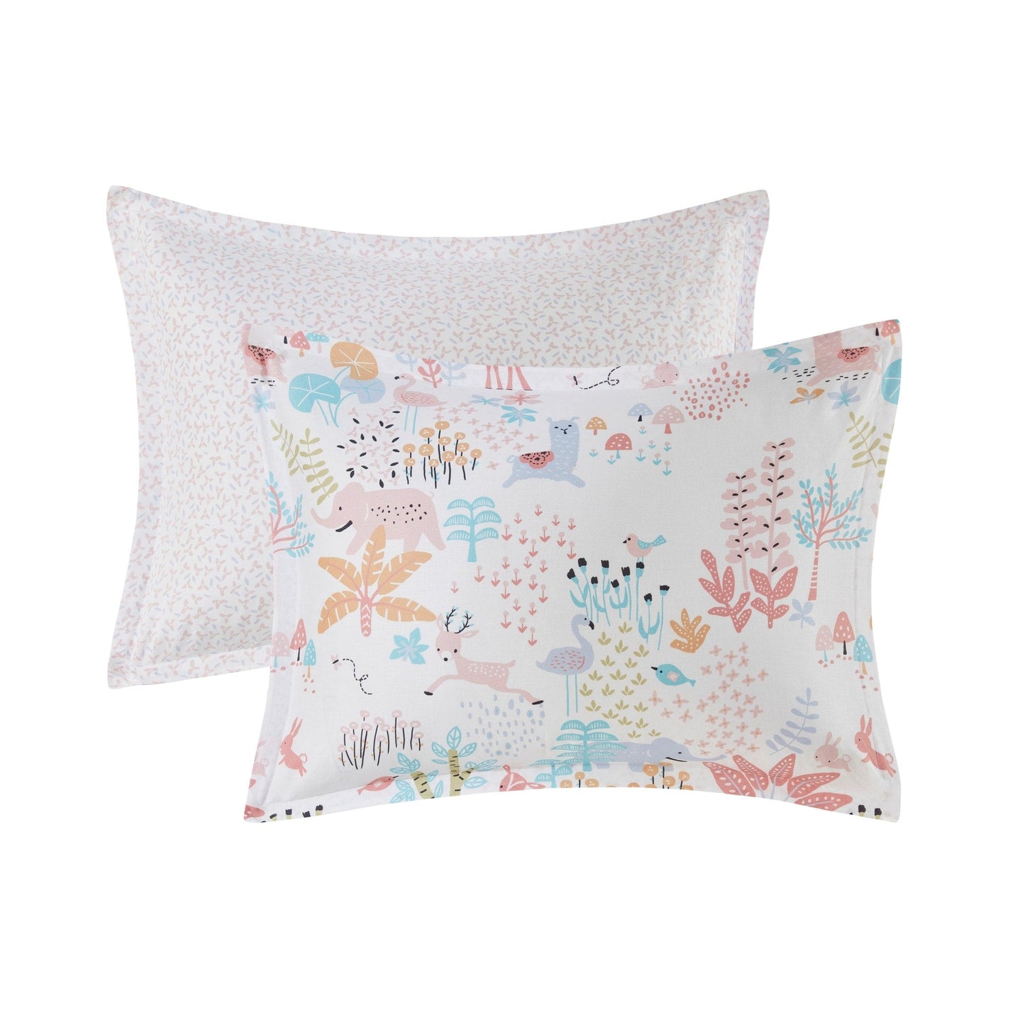 Set copripiumino reversibile in cotone con animali del bosco Kinsley Blush di Intelligent Design Kids