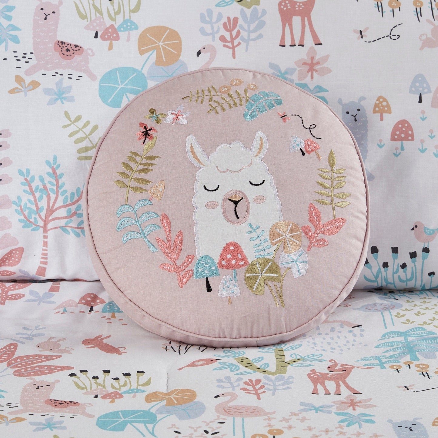 Set copripiumino reversibile in cotone con animali del bosco Kinsley Blush di Intelligent Design Kids