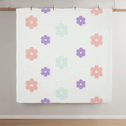 Set copripiumino reversibile in ciniglia trapuntata con motivo floreale Madeline di Intelligent Design Kids