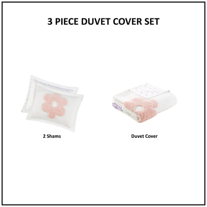 Set copripiumino reversibile in ciniglia trapuntata con motivo floreale Madeline di Intelligent Design Kids