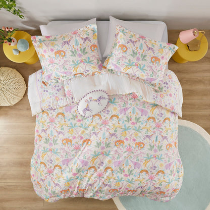 Set copripiumino reversibile in cotone con motivo floreale Thea Kids di Intelligent Design con cuscino