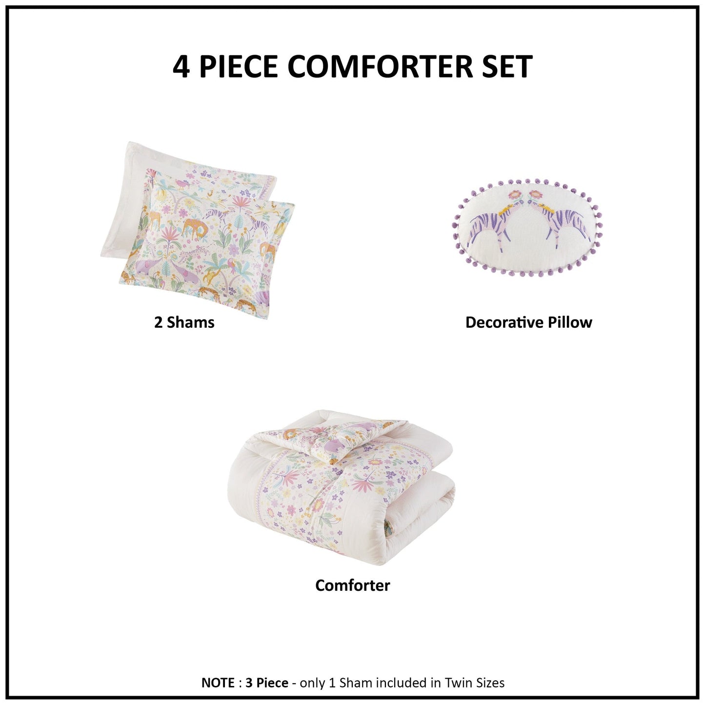Set copripiumino reversibile in cotone con motivo floreale Thea Kids di Intelligent Design con cuscino