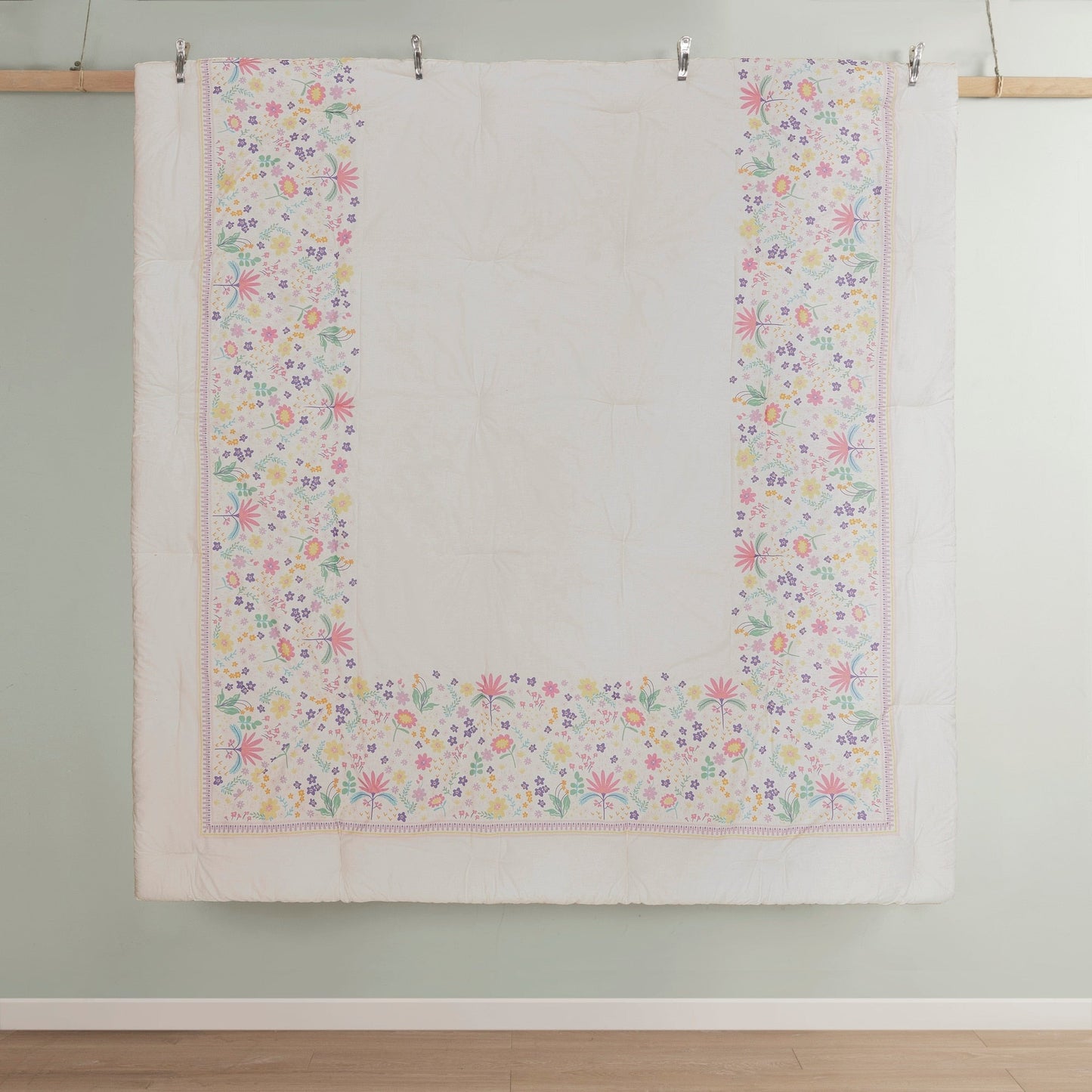 Set copripiumino reversibile in cotone con motivo floreale Thea Kids di Intelligent Design con cuscino