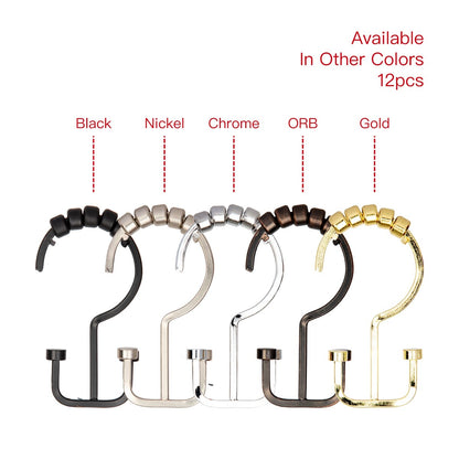 Ganci per tenda da doccia a doppio rullo Utopia Alley Deco Flat, cromati - Cromo lucido