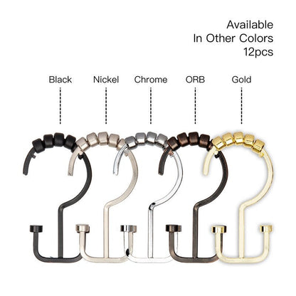 Ganci per tenda da doccia a doppio rullo piatto Utopia Alley Deco, oro