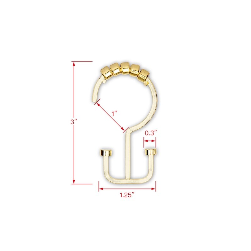 Ganci per tenda da doccia a doppio rullo piatto Utopia Alley Deco, oro