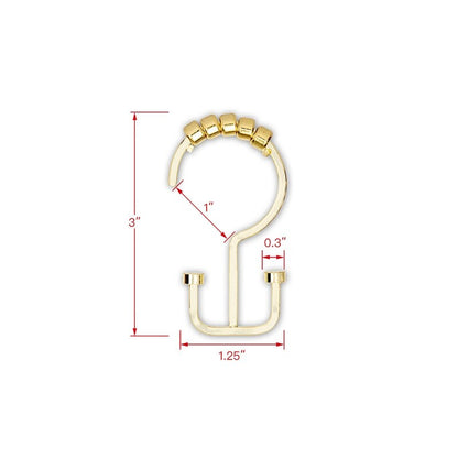 Ganci per tenda da doccia a doppio rullo piatto Utopia Alley Deco, oro