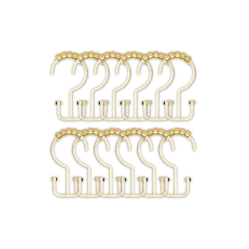 Ganci per tenda da doccia a doppio rullo piatto Utopia Alley Deco, oro