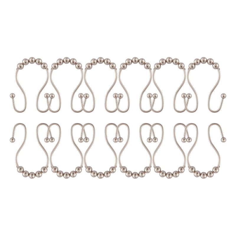 Ganci per tenda da doccia con doppio rullo a sfera in acciaio inox Utopia Alley, set da 12