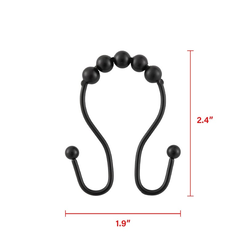 Ganci per tenda da doccia con doppio rullo a sfera in acciaio inox Utopia Alley, set da 12