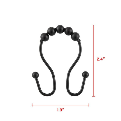 Ganci per tenda da doccia con doppio rullo a sfera in acciaio inox Utopia Alley, set da 12