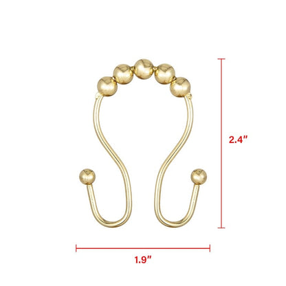 Ganci per tenda da doccia con doppio rullo a sfera in acciaio inox Utopia Alley, set da 12