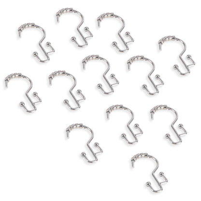 Ganci per doccia Utopia Alley - Anelli doppi per tenda da doccia per bagno - Ganci per tenda da doccia resistenti alla ruggine - Set da 12, cromati