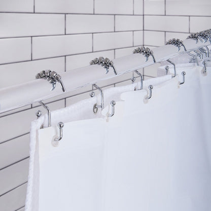 Ganci per doccia Utopia Alley - Anelli doppi per tenda da doccia per bagno - Ganci per tenda da doccia resistenti alla ruggine - Set da 12, cromati