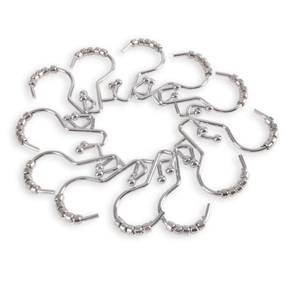 Ganci per doccia Utopia Alley - Anelli doppi per tenda da doccia per bagno - Ganci per tenda da doccia resistenti alla ruggine - Set da 12, cromati