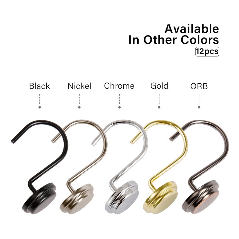 Anelli per tenda da doccia in metallo antiruggine Utopia Alley per bagno, set da 12