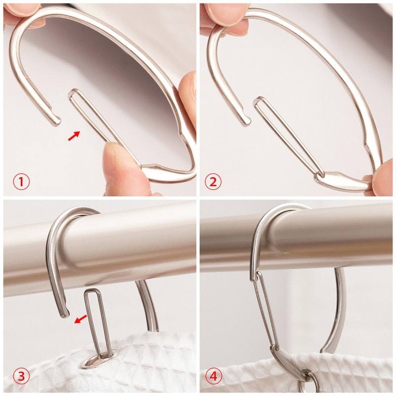 Anelli per tenda da doccia in zinco antiruggine Utopia Alley per bagno, set da 12