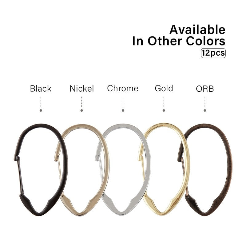 Anelli per tenda da doccia in zinco antiruggine Utopia Alley per bagno, set da 12