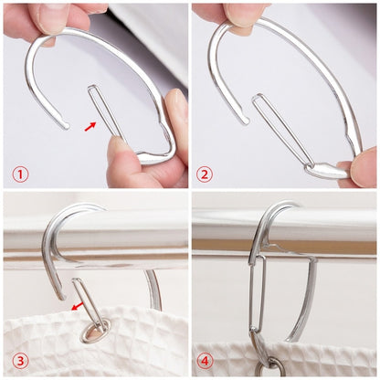 Anelli per tenda da doccia in zinco antiruggine Utopia Alley per bagno, set da 12