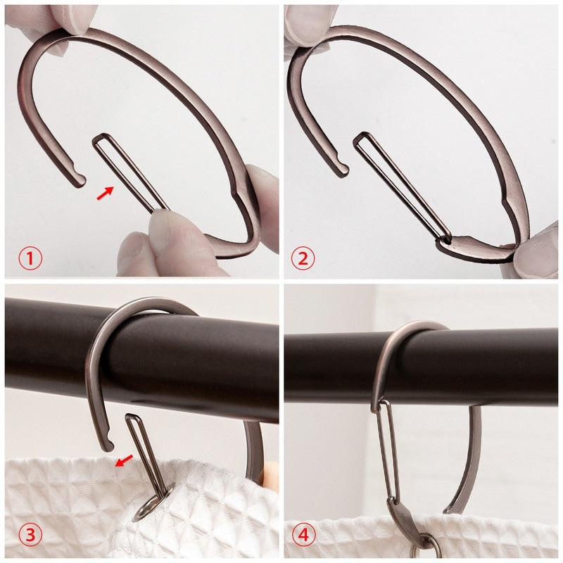 Anelli per tenda da doccia in zinco antiruggine Utopia Alley per bagno, set da 12