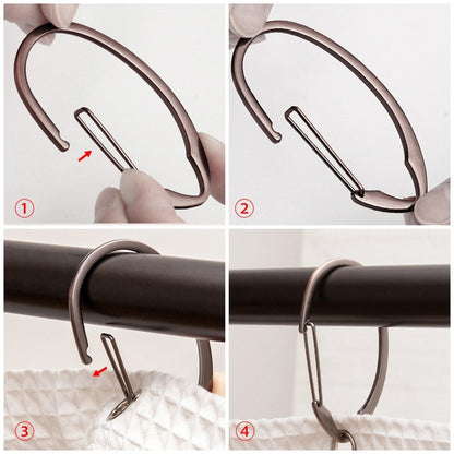 Anelli per tenda da doccia in zinco antiruggine Utopia Alley per bagno, set da 12