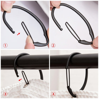 Anelli per tenda da doccia in zinco antiruggine Utopia Alley per bagno, set da 12