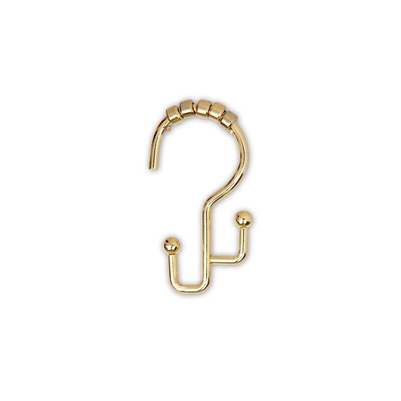 Ganci per doccia Utopia Alley - Anelli doppi per tenda da doccia per bagno - Ganci per tenda da doccia resistenti alla ruggine - Set da 12, oro