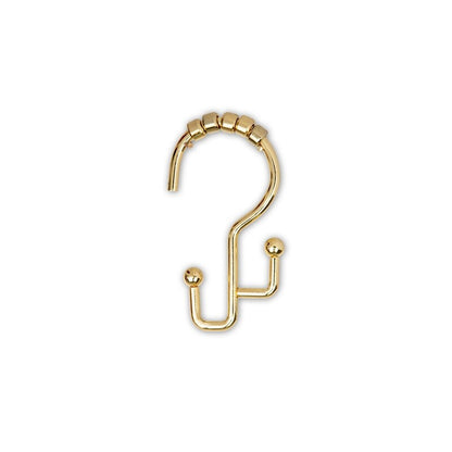 Ganci per doccia Utopia Alley - Anelli doppi per tenda da doccia per bagno - Ganci per tenda da doccia resistenti alla ruggine - Set da 12, oro
