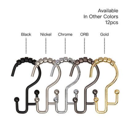 Ganci per doccia Utopia Alley - Anelli doppi per tenda da doccia per bagno - Ganci per tenda da doccia resistenti alla ruggine - Set da 12, oro