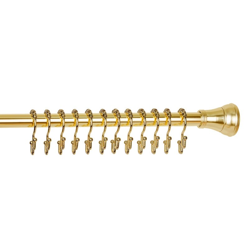 Ganci per doccia Utopia Alley - Anelli doppi per tenda da doccia per bagno - Ganci per tenda da doccia resistenti alla ruggine - Set da 12, oro