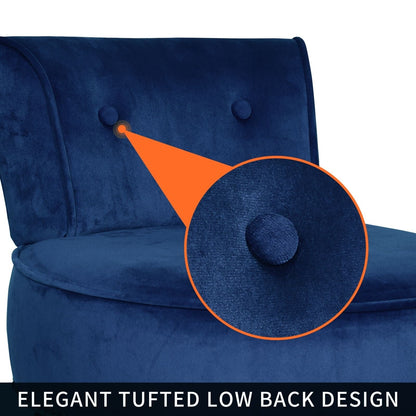 Sedia da trucco VEIKOUS con schienale basso e gambe in legno - 17,3 x 15,7 x 25,1